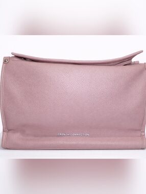 French Connection Rose Blush Pebbled Faux Leather Shoulder Bag